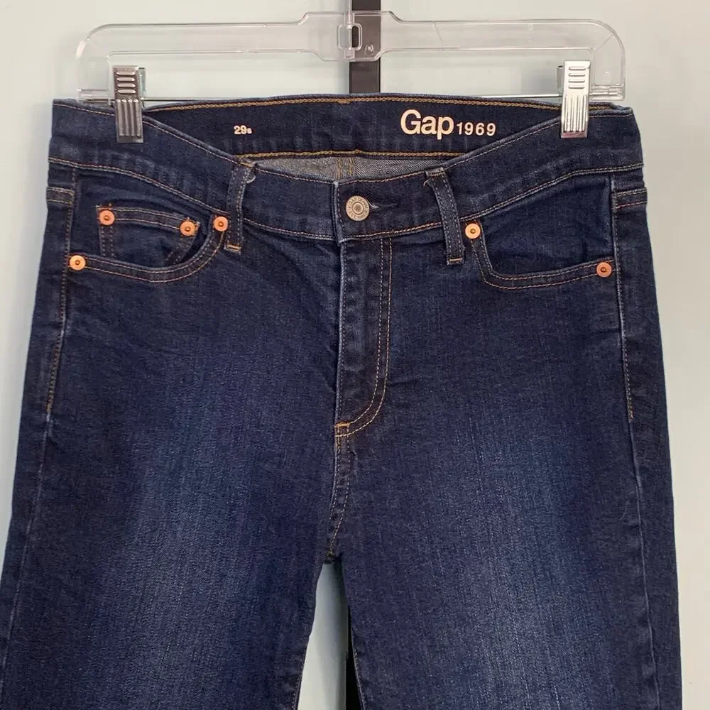 GAP Authentic Straight High Rise Jeans in Dark Indigo Size 29 Short - Picture 3 of 9